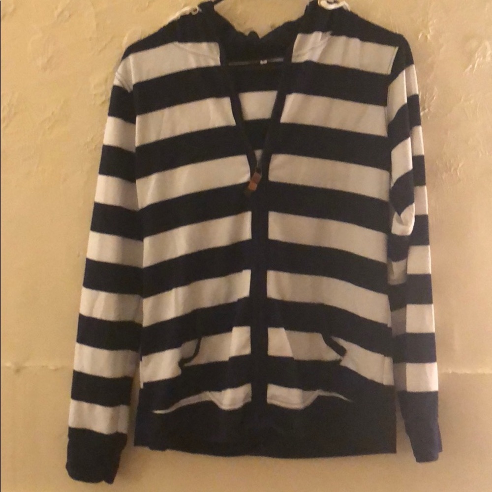 Stripped zip up hoodie